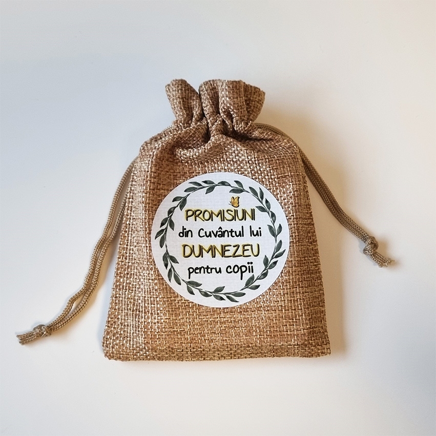 Săculeț cu promisiuni din Cuvântul lui Dumnezeu pentru COPII (somon) Săculeț cu promisiuni din Cuvântul lui Dumnezeu pentru COPII (somon)