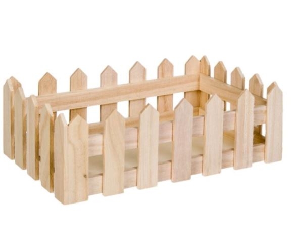 Cos decorativ gard din lemn, natur (23.5x14.5x8 cm) Cos decorativ gard din lemn, natur (23.5x14.5x8 cm)