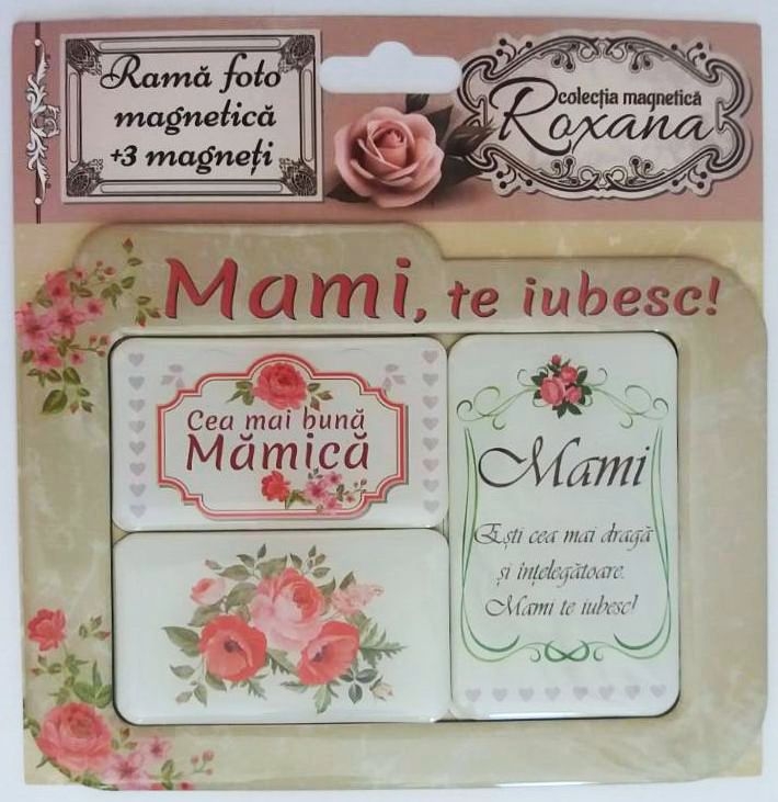 Rama foto magnetica + 3 magneti - Mami, te iubesc! Rama foto magnetica + 3 magneti - Mami, te iubesc!