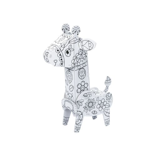 Set creativ puzzle 3D cu carioci incluse - girafa cu gat mobil