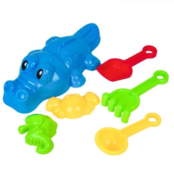 Set jucarii pentru nisip - Crocodil, 6 buc. Set jucarii pentru nisip - Crocodil, 6 buc.