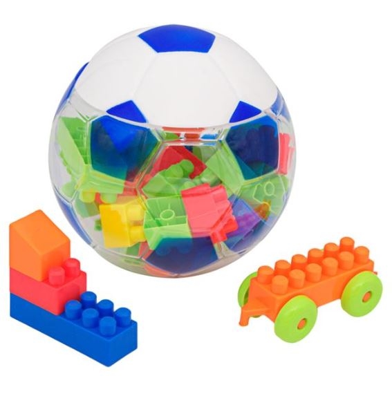 Minge de fotbal - Cuburi de construit din plastic , multicolore, 37 de piese Minge de fotbal - Cuburi de construit din plastic , multicolore, 37 de piese
