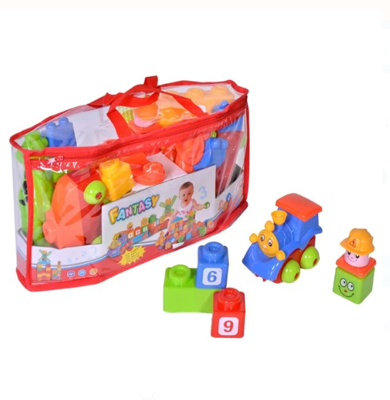 Cuburi de construit din plastic , multicolore, 52 de piese Cuburi de construit din plastic , multicolore, 52 de piese