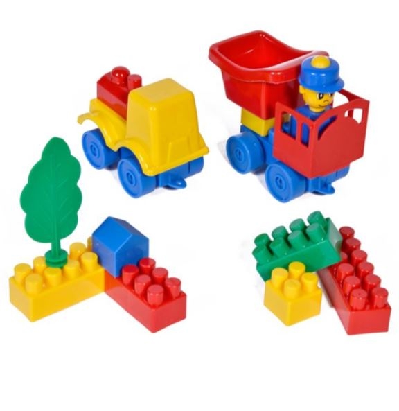 Cuburi de construit din plastic , multicolore, 40 de piese