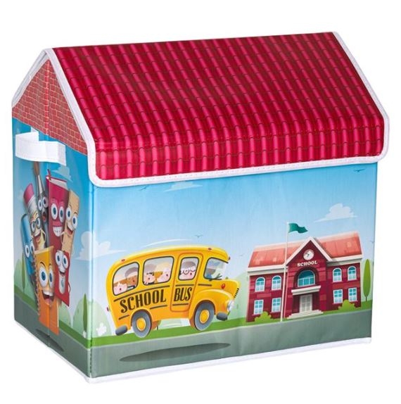 Cutie depozitare - Scoala si autobuzul scolii (38x25x38cm) Cutie depozitare - Scoala si autobuzul scolii (38x25x38cm)