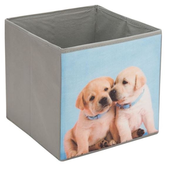 Cutie depozitare, gri - 2 Caini (25x25x25cm) Cutie depozitare, gri - 2 Caini (25x25x25cm)