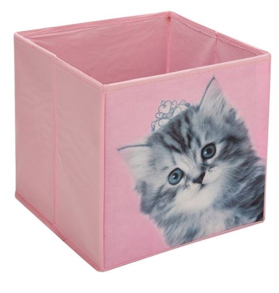 Cutie depozitare, roz - Pisica (25x25x25cm)