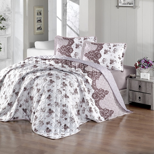 Cuvertura de pat dublu, matlasata, reversibila, pentru 2 persoane, cu 3 piese din bumbac 100%, Ralex Pucioasa-Clasy - Andra Cuvertura de pat dublu, matlasata, reversibila, pentru 2 persoane, cu 3 piese din bumbac 100%, Ralex Pucioasa-Clasy - Andra