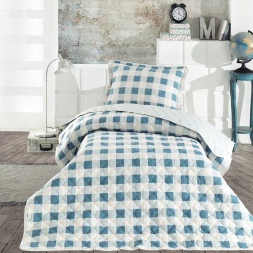 Cuvertura de pat matlasata, reversibila, pentru 1 persoana, cu 2 piese din bumbac 100%, Ralex Pucioasa-Clasy - Lorina Cuvertura de pat matlasata, reversibila, pentru 1 persoana, cu 2 piese din bumbac 100%, Ralex Pucioasa-Clasy - Lorina