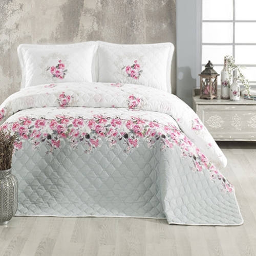 Cuvertura de pat dublu, matlasata, reversibila, pentru 2 persoane, cu 3 piese din bumbac 100%, Ralex Pucioasa-Clasy - Raluca Cuvertura de pat dublu, matlasata, reversibila, pentru 2 persoane, cu 3 piese din bumbac 100%, Ralex Pucioasa-Clasy - Raluca