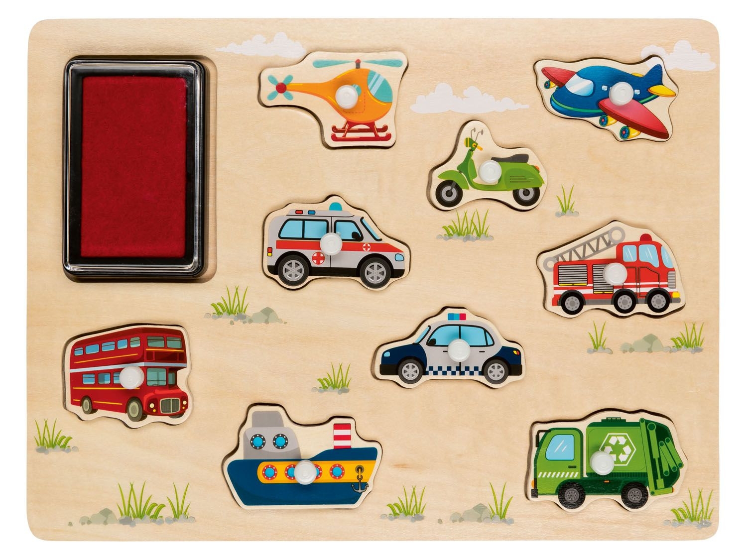 Puzzle cu stampile din lemn (3+) Puzzle cu stampile din lemn (3+)