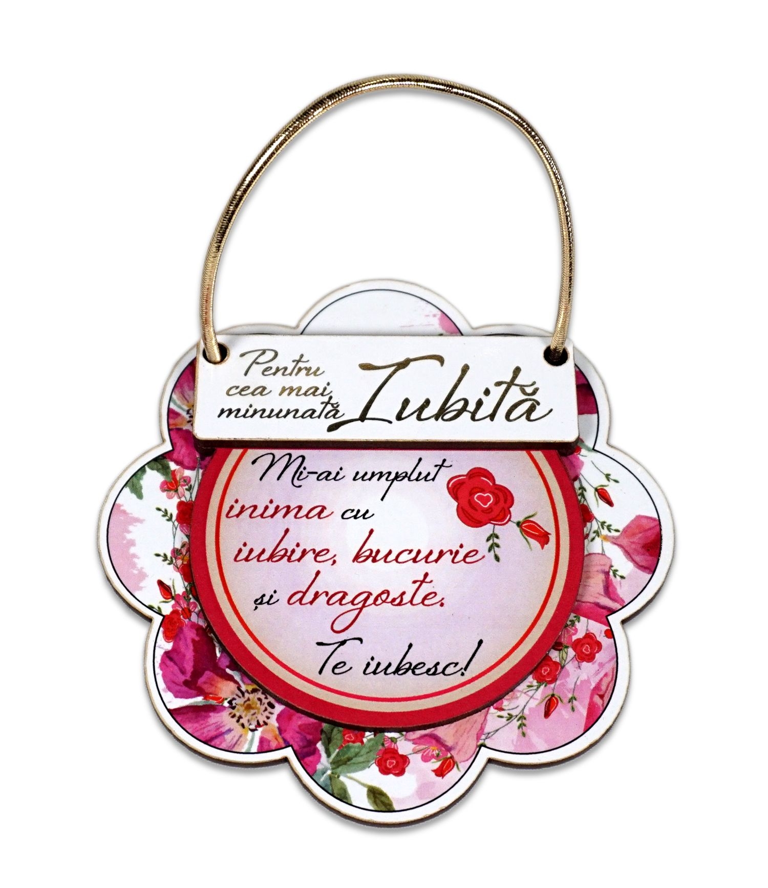 Placheta sentimentala floare - Iubita Placheta sentimentala floare - Iubita