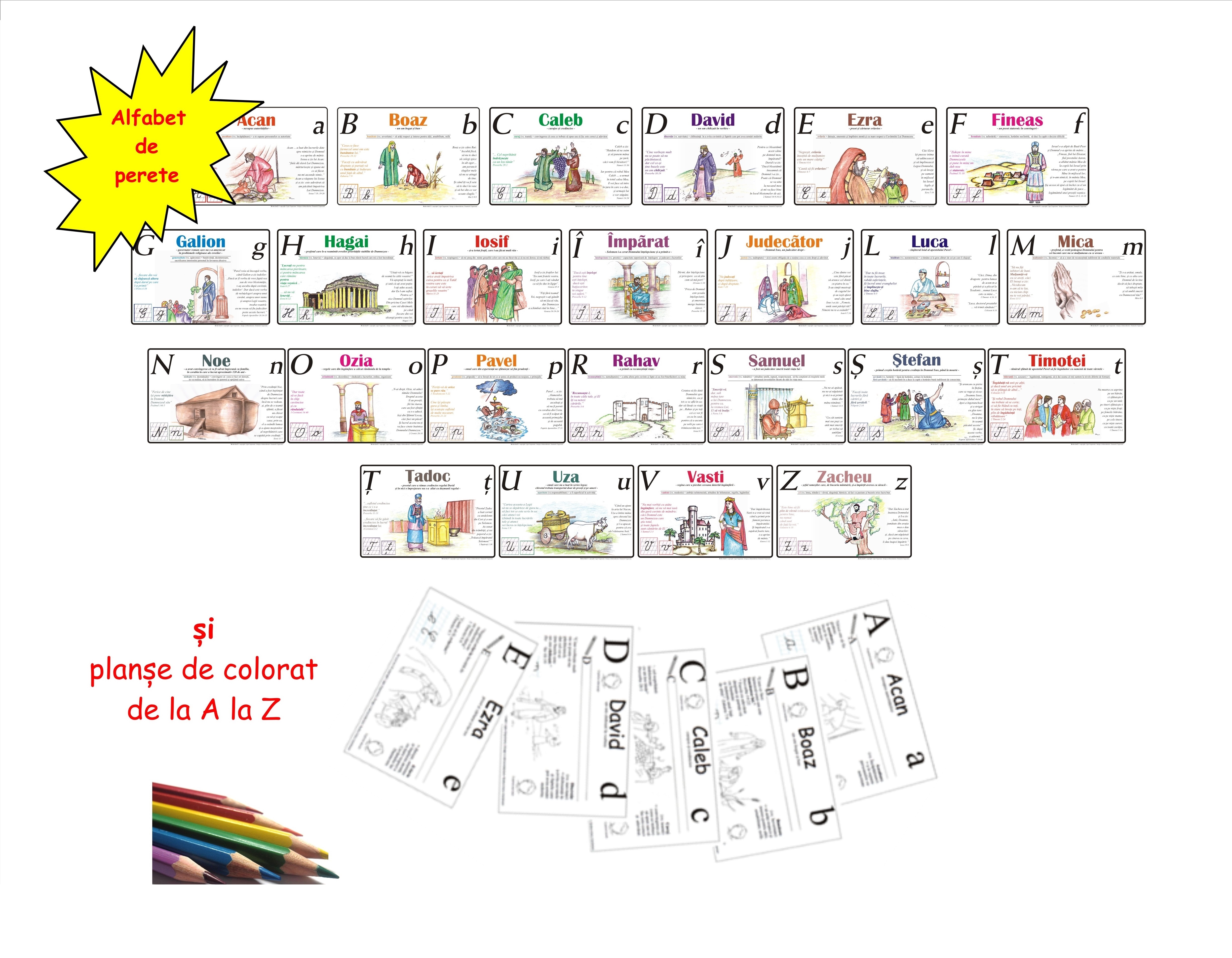 Alfabet personaje si virtuti Alfabet personaje si virtuti