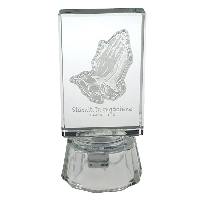 Decorațiune din sticlă cu led - Stăruiți în rugăciune Decorațiune din sticlă cu led - Stăruiți în rugăciune