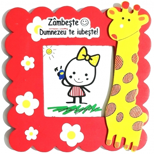 Rama foto lemn, girafa, Zambeste, Dumnezeu te iubeste! Rama foto lemn, girafa, Zambeste, Dumnezeu te iubeste!