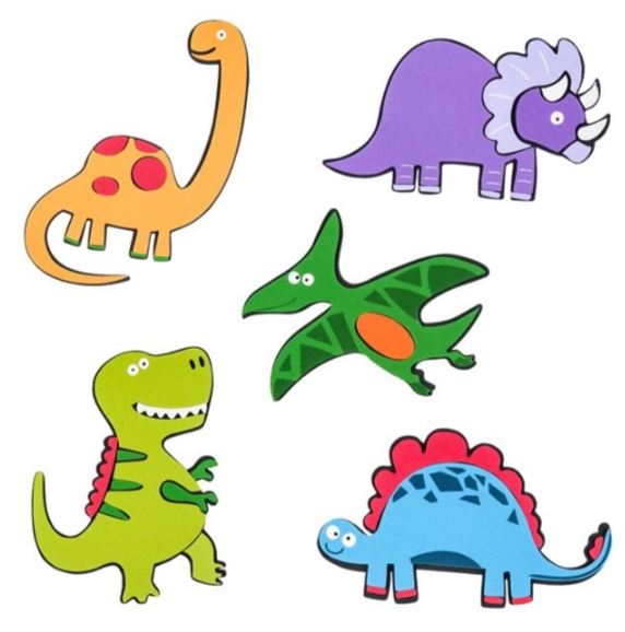 Decoratiune perete din burete - Dinozauri (30x42cm)