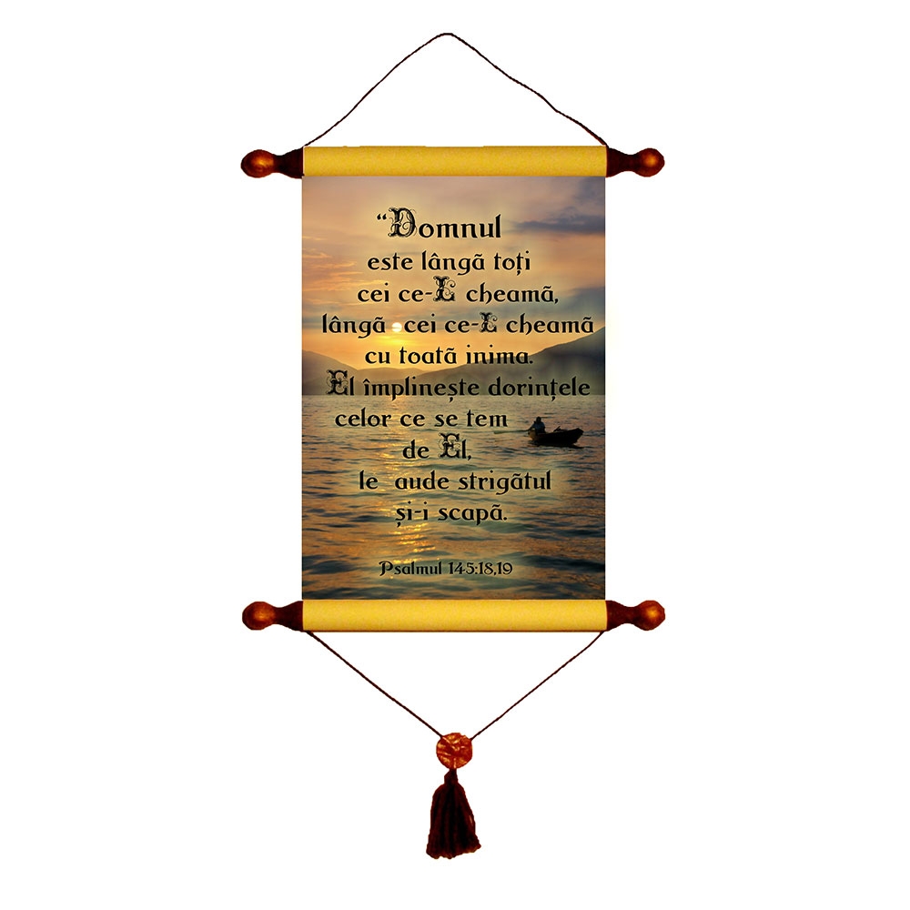 Papirus A4 vintage - Domnul este langa toti (Ps. 145:18,19)