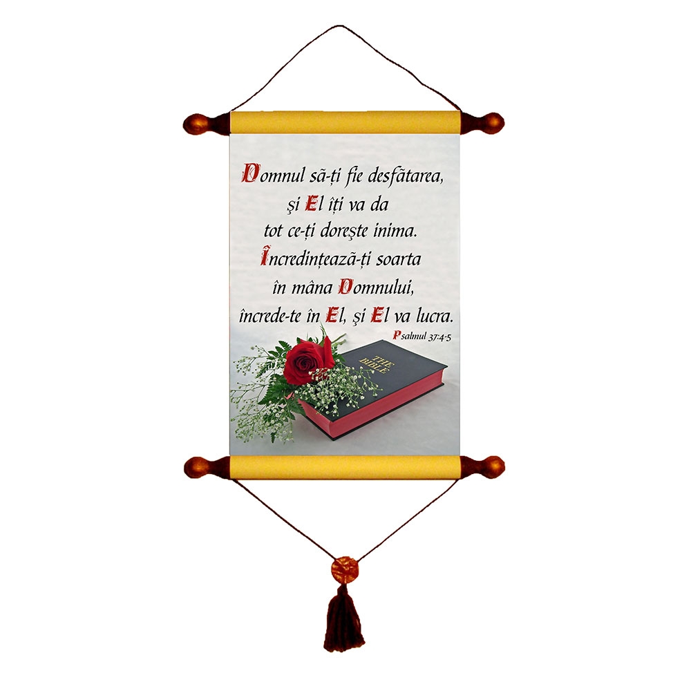 Papirus A4 vintage - Domnul sa-ti fie desfatarea (Ps.37:4-5)