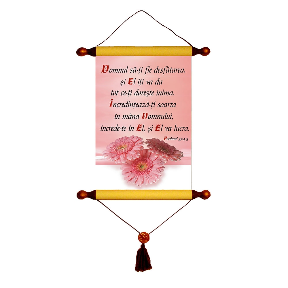 Papirus A4 vintage - Domnul sa-ti fie desfatarea (Ps.37:4-5)