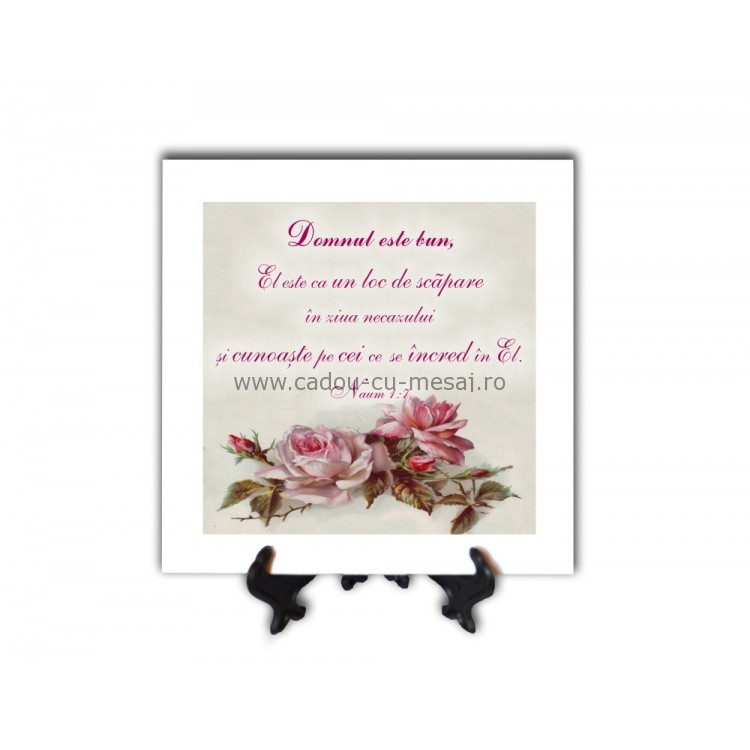 Tablou vintage - Domnul este bun (20x20 cm) Tablou vintage - Domnul este bun (20x20 cm)