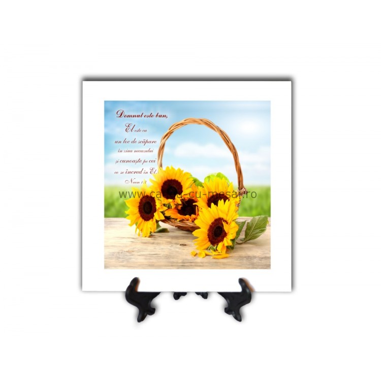 Tablou vintage - Domnul este bun 2 (20x20 cm) Tablou vintage - Domnul este bun 2 (20x20 cm)