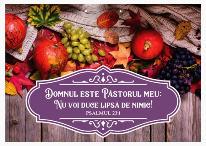 Poster cu verset A4 - "Domnul este Păstorul meu: nu voi duce lipsă de nimic!" [19]