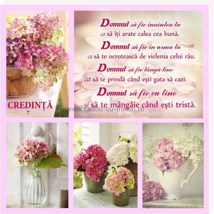 Tablou colaj vintage - Domnul să fie inaintea ta (30x30 cm)