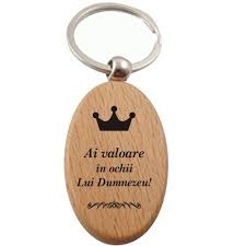 Breloc oval lemn, Ai valoare in ochii lui Dumnezeu! Breloc oval lemn, Ai valoare in ochii lui Dumnezeu!