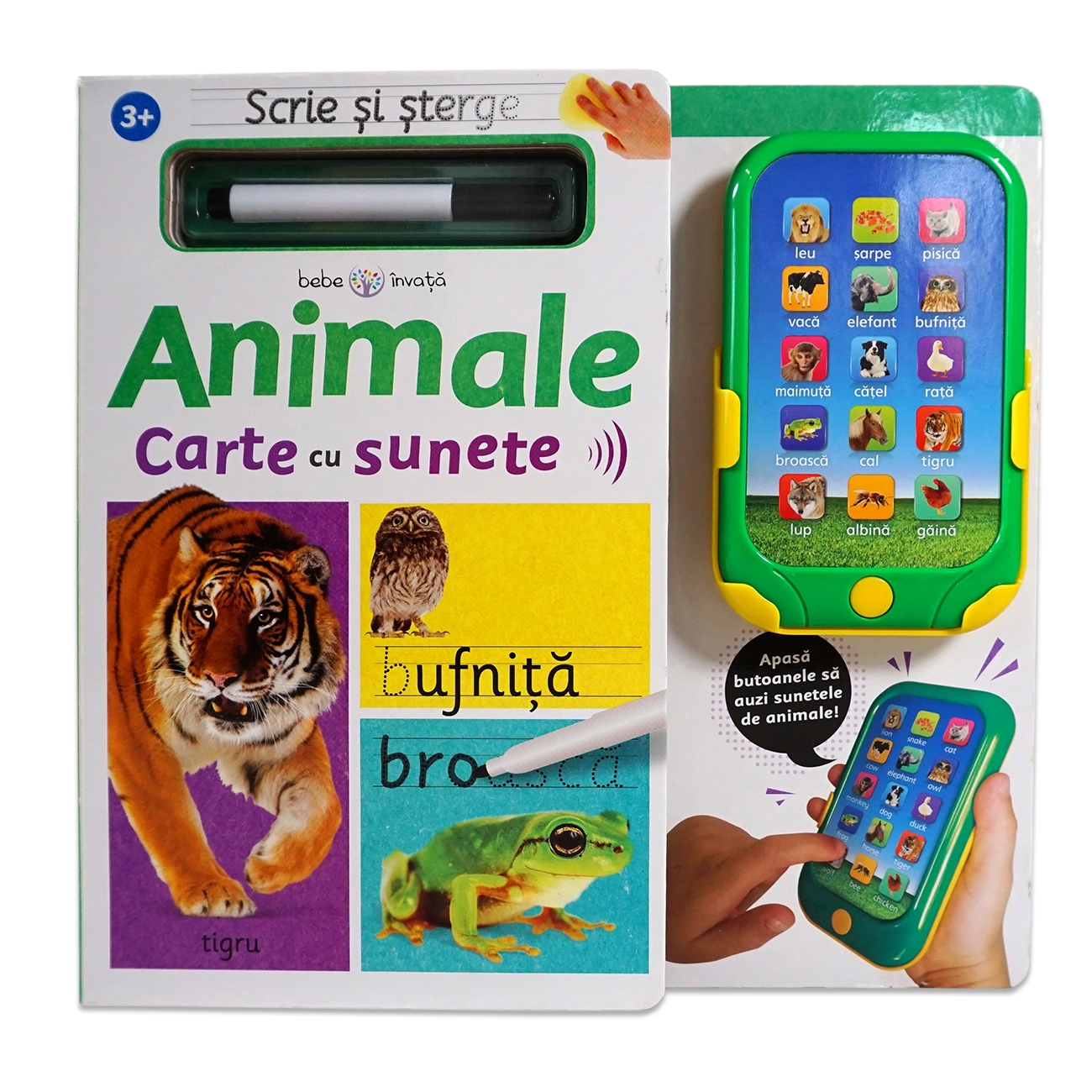 Scrie și șterge. Animale. Carte cu sunete Scrie și șterge. Animale. Carte cu sunete