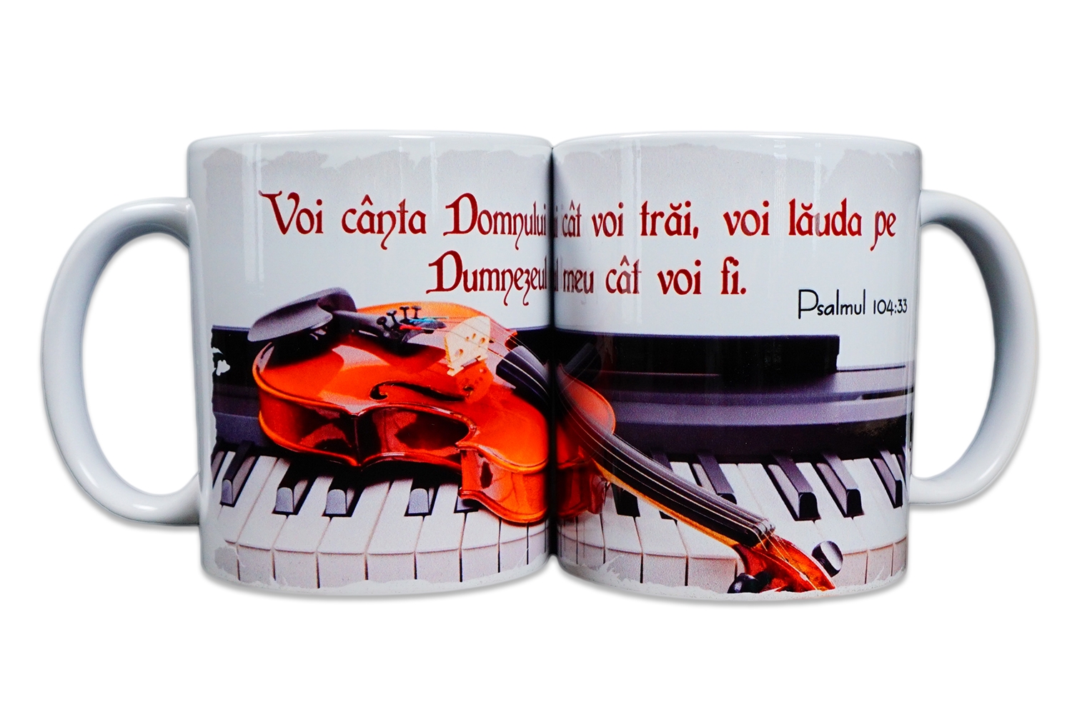 Cană cu mesaj creștin - "Voi cânta Domnului cât voi trăi..." (Psalmul 104:33) Cană cu mesaj creștin - "Voi cânta Domnului cât voi trăi..." (Psalmul 104:33)