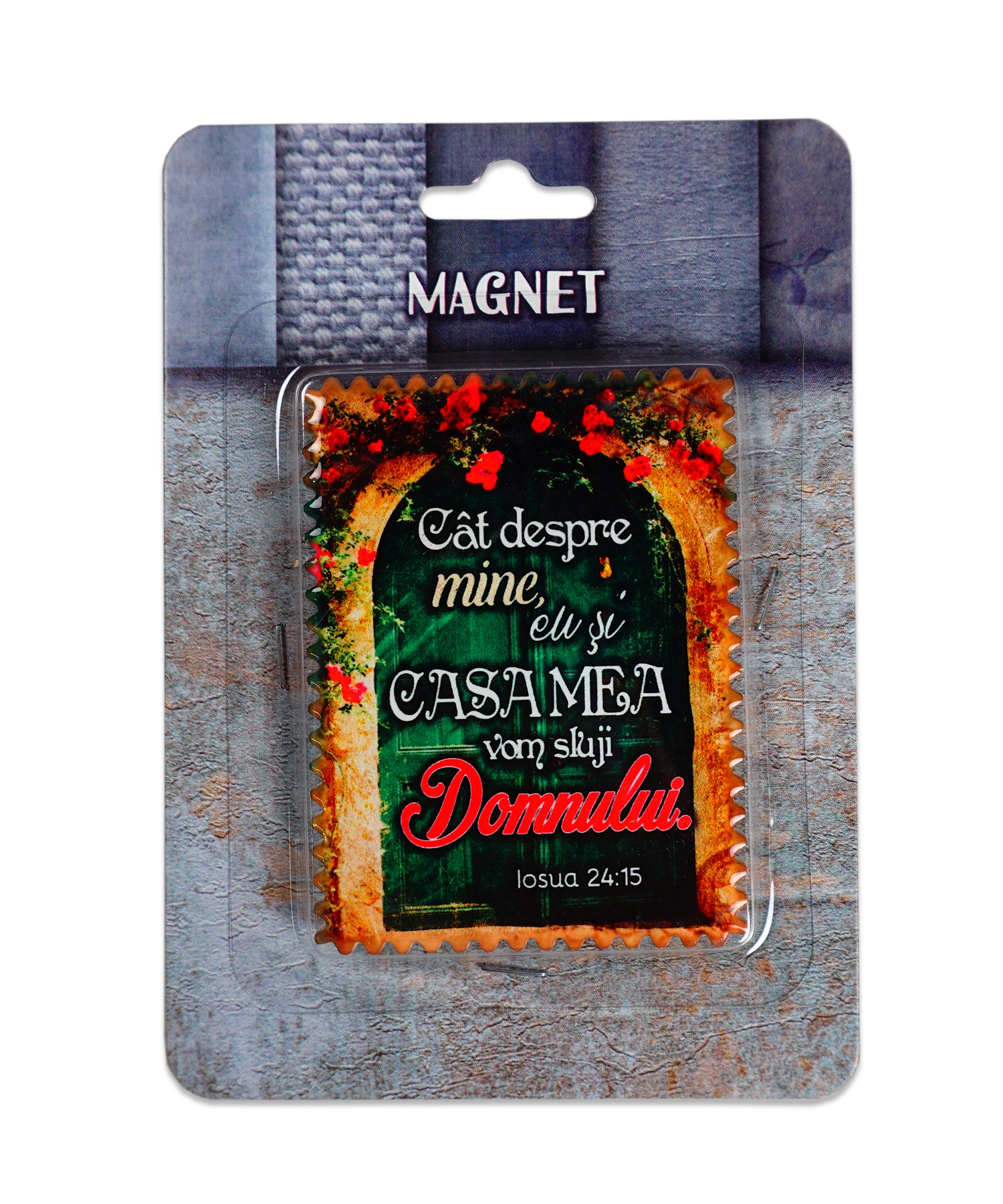 Magnet ceramic cu mesaj creștin - "Cat despre mine eu si casa mea vom sluji Domnului." (Iosua 24:15) Magnet ceramic cu mesaj creștin - "Cat despre mine eu si casa mea vom sluji Domnului." (Iosua 24:15)