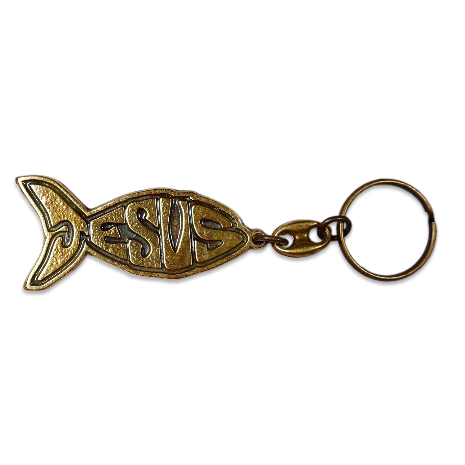 Breloc crestin in forma de pește fata/verso - Jesus / I'm hooked in Jesus