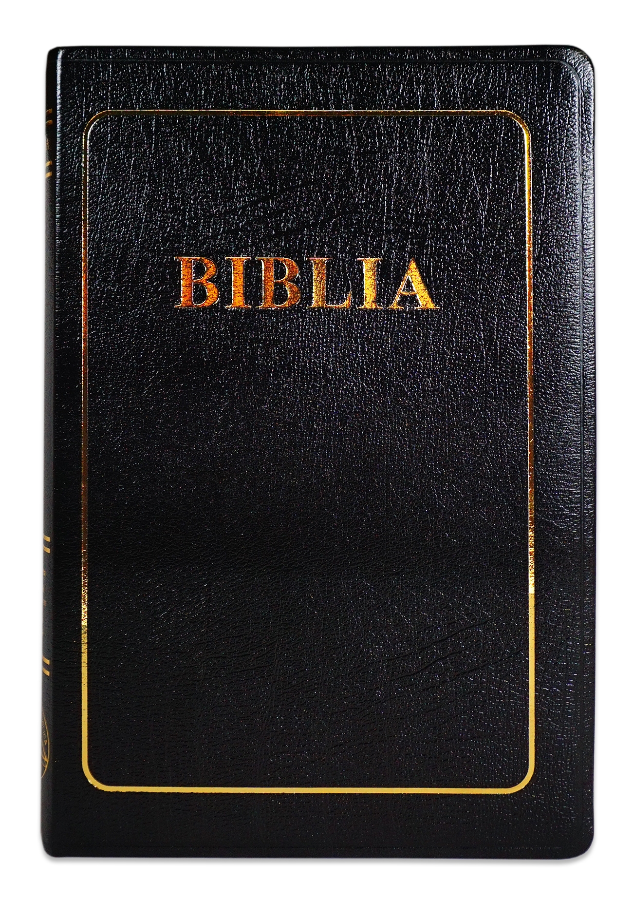 Biblia foarte mare, coperta piele, scris foarte mare, neagra, margini aurii, index, trad. Cornilescu, cuvintele lui Isus cu rosu [ 088 TI]