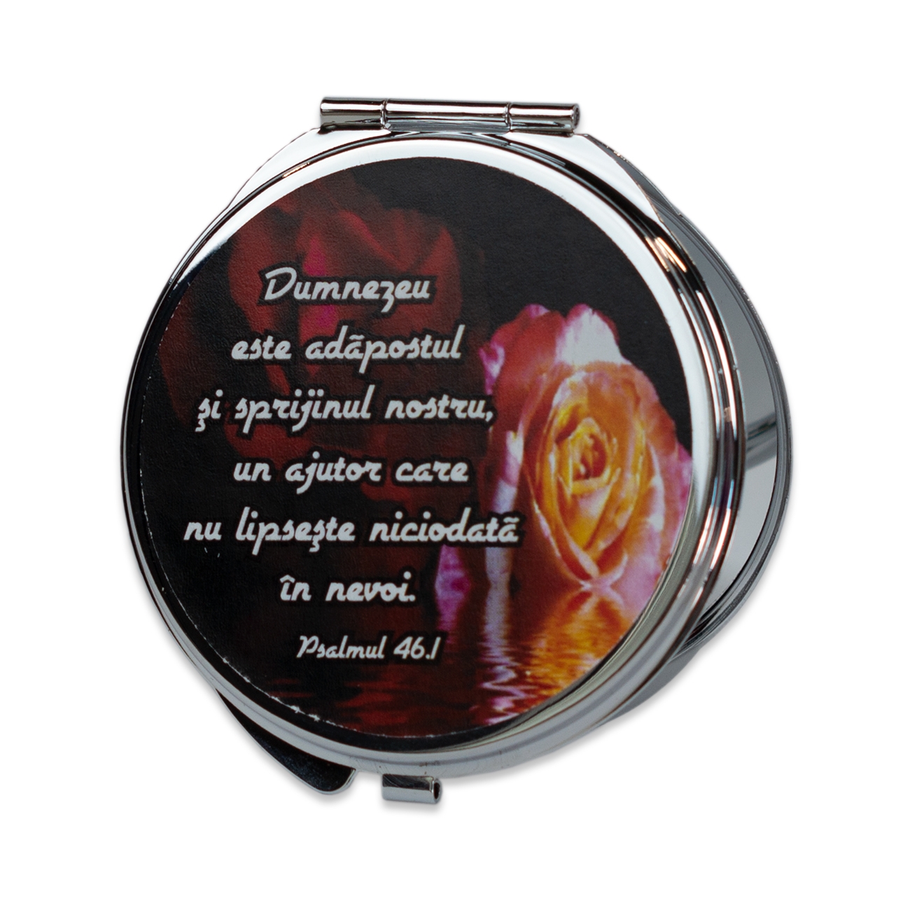 Oglinda de poseta - Dumnezeu este adapostul ( cu husa ) Oglinda de poseta - Dumnezeu este adapostul ( cu husa )