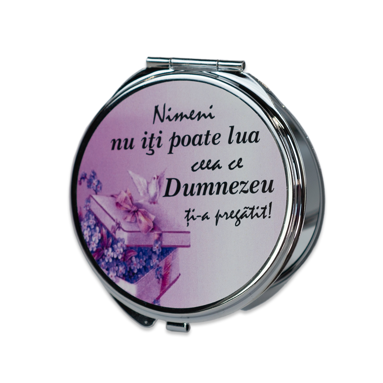 Oglinda de poseta ( cu husa )- Nimeni nu iti poate lua ceea ce Dumnezeu ti-a pregatit Oglinda de poseta ( cu husa )- Nimeni nu iti poate lua ceea ce Dumnezeu ti-a pregatit