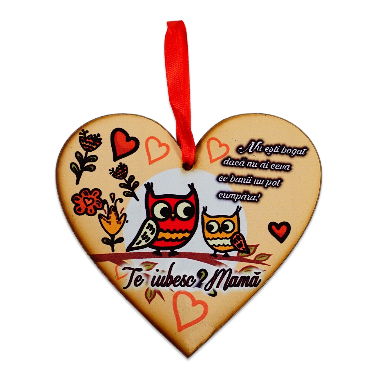 Tablou motivational inima (12x11cm) - "Nu ești bogat..." Tablou motivational inima (12x11cm) - "Nu ești bogat..."