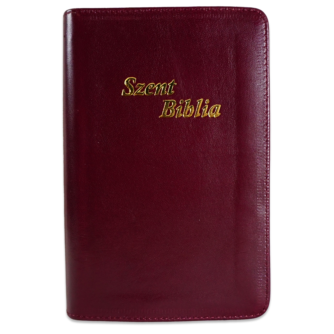 Szent Biblia, Közepes Biblia, Bordo, Bőr, Cipzáras, Károli Gáspár Forditása - Biblia medie, piele, in lb. maghiara cu fermoar [052 PF]