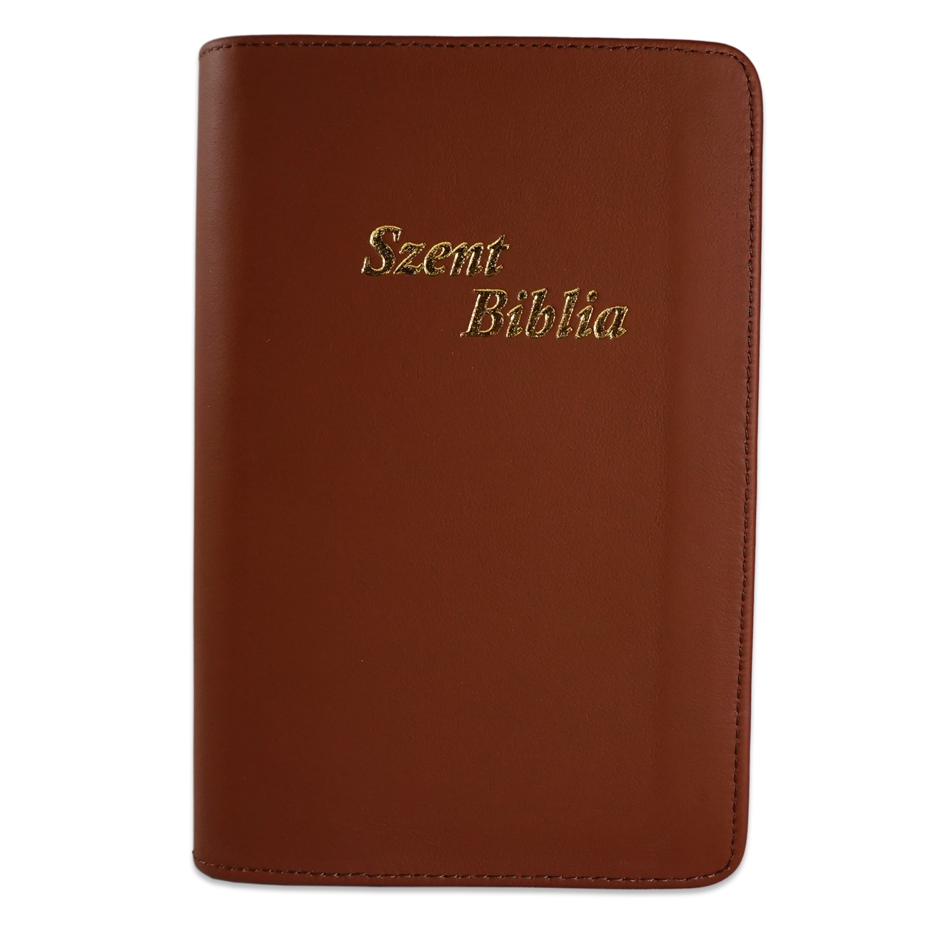 Szent Biblia, Közepes Biblia, Barna, Bőr, Cipzáras, Károli Gáspár Forditása - Biblia medie, piele, in lb. maghiara cu fermoar [052 PF]