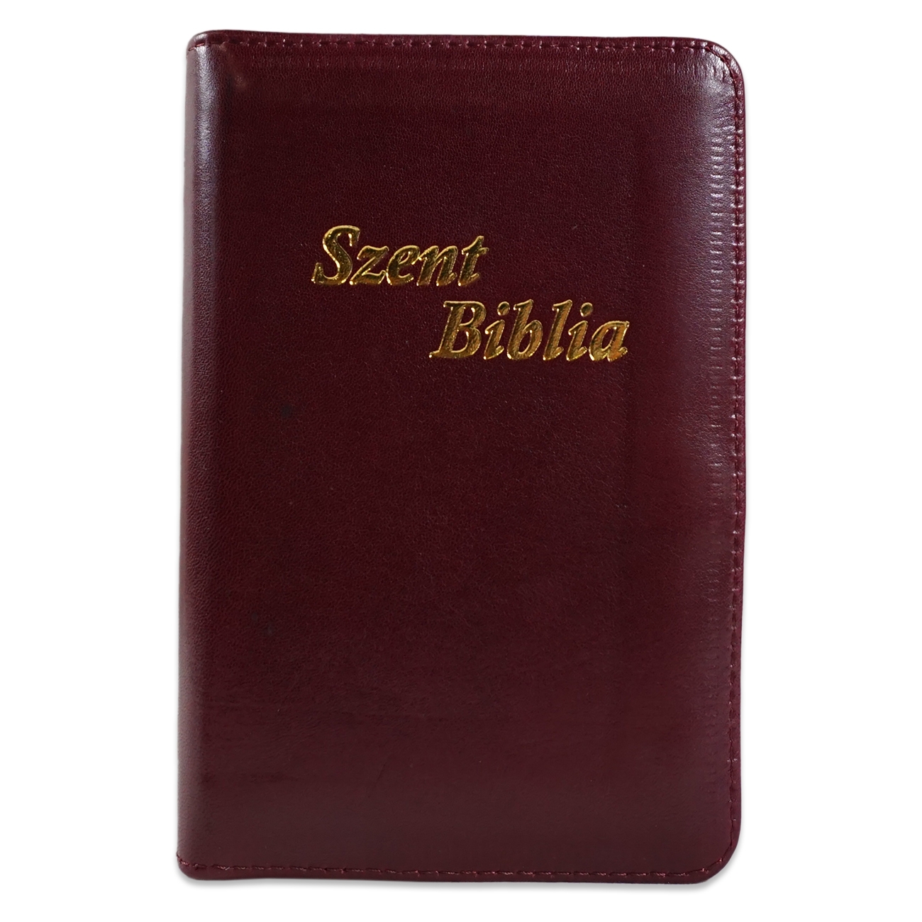 Szent Biblia, Mini Biblia, Bordò, Bőr, Cipzáros, Károli Gáspár Forditása (Biblia mica, piele, in lb. maghiara, fermoar) [043 PF]