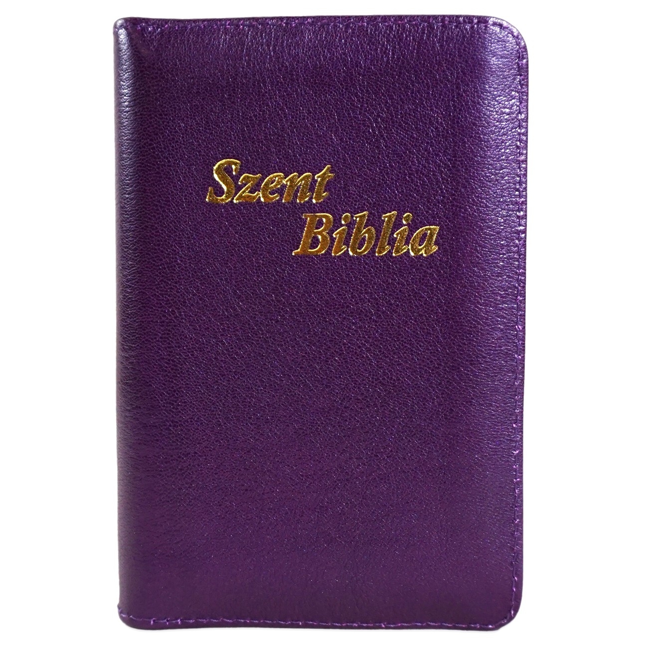 Szent Biblia, Mini Biblia, Bíbor, Bőr, Cipzáros, Károli Gáspár Forditása (Biblia mica, piele, in lb. maghiara, fermoar) [043 PF]