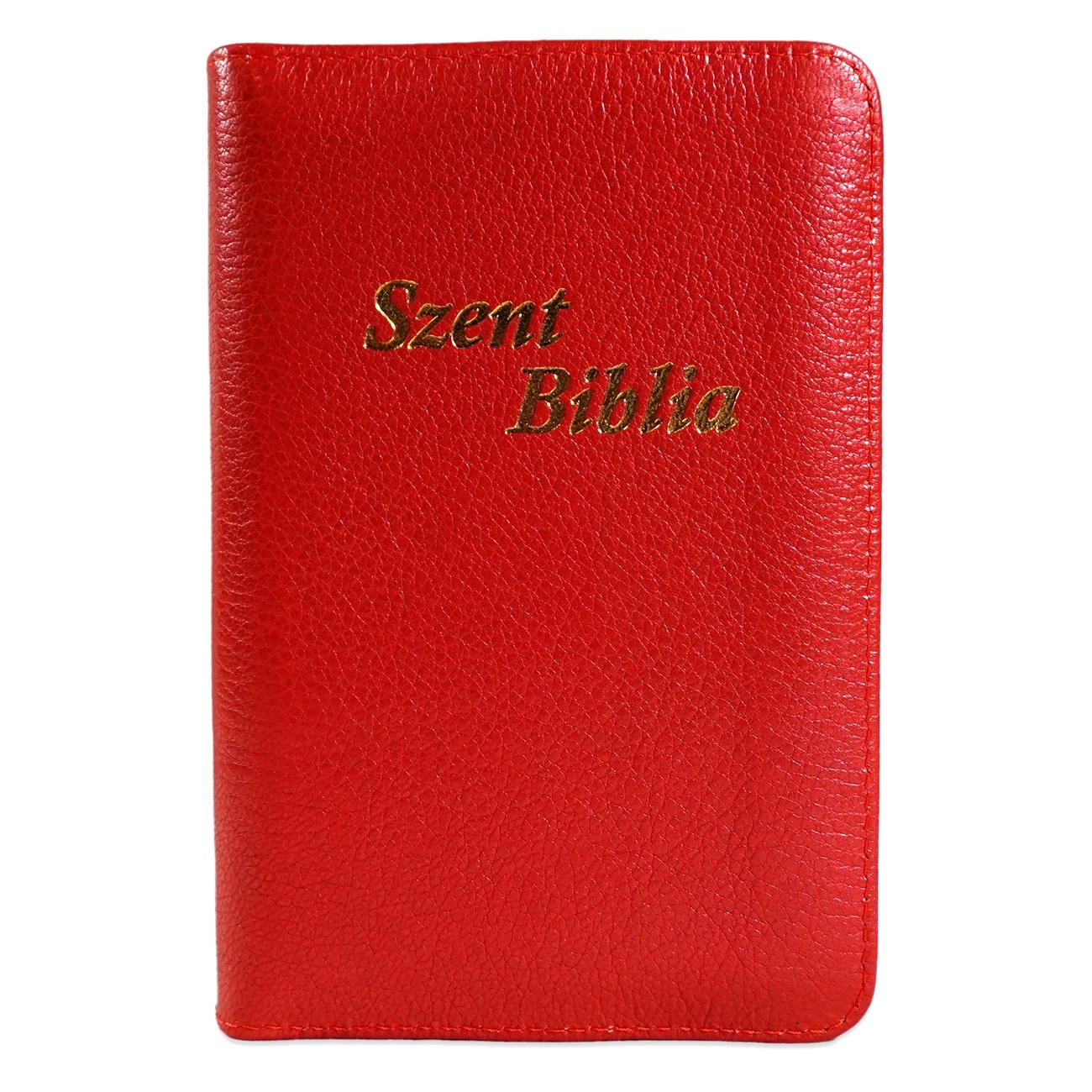 Szent Biblia, Mini Biblia, Piros, Bőr, Cipzáros, Károli Gáspár Forditása (Biblia mica, piele, in lb. maghiara, fermoar) [043 PF]
