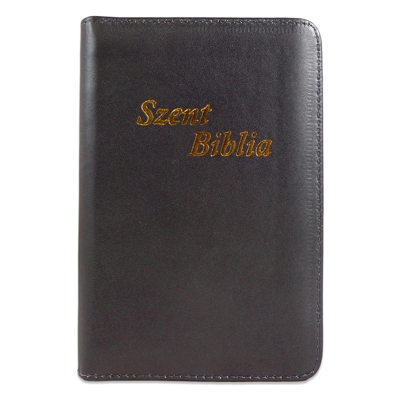 Szent Biblia, Mini Biblia, Szürke, Bőr, Cipzáros, Károli Gáspár Forditása (Biblia mica, piele, in lb. maghiara, fermoar) [043 PF]