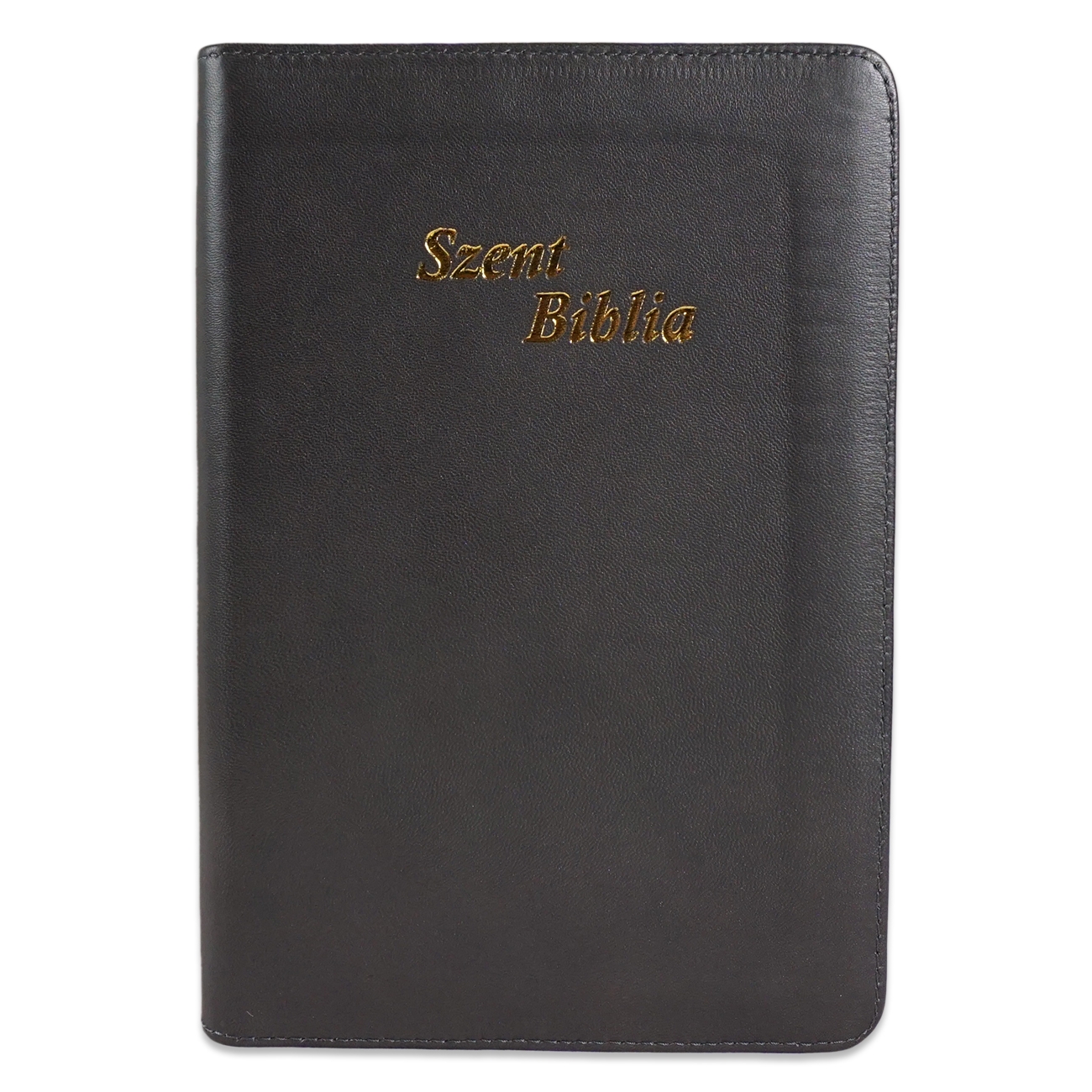 Szent Biblia, Közepes Biblia, Szürke, Bőr, Cipzáras, Károli Gáspár Forditása - Biblia medie, piele, in lb. maghiara cu fermoar [052 PF]