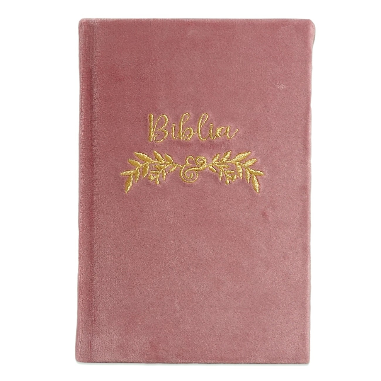 Biblia handmade, model 10, marime medie, coperta tare textila, margini aurii, index, cuv. lui Isus cu rosu [SI 057 HM]