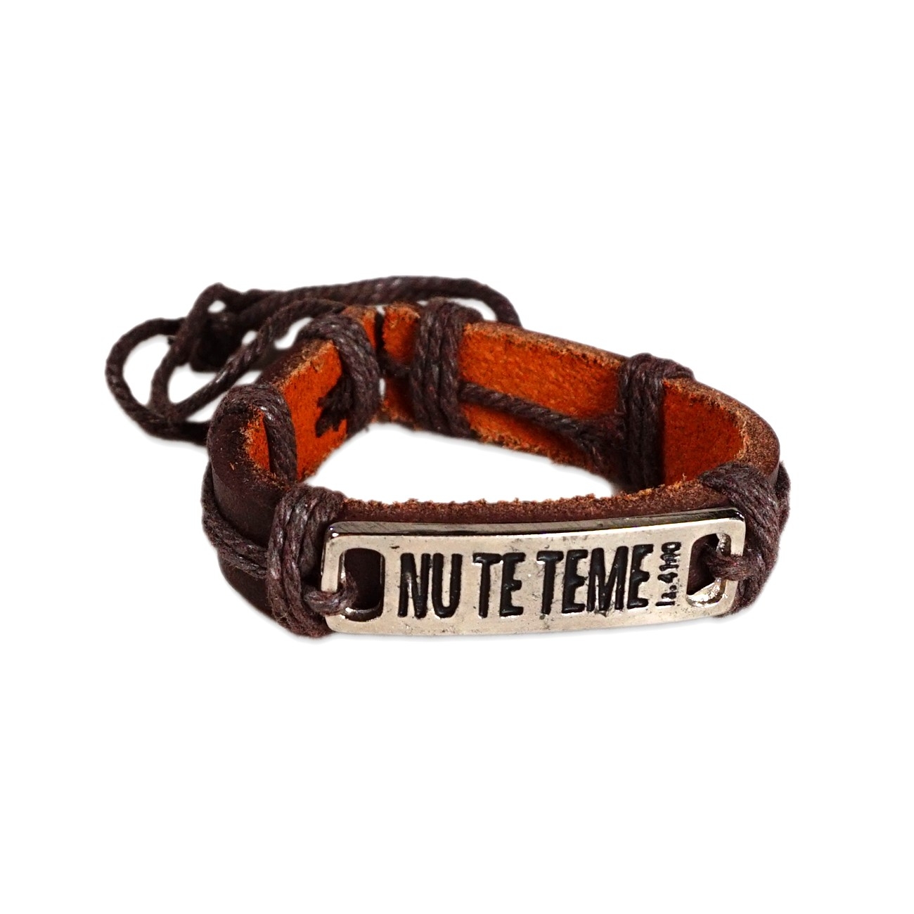 Bratara din piele maro - "Nu te teme!" Bratara din piele maro - "Nu te teme!"