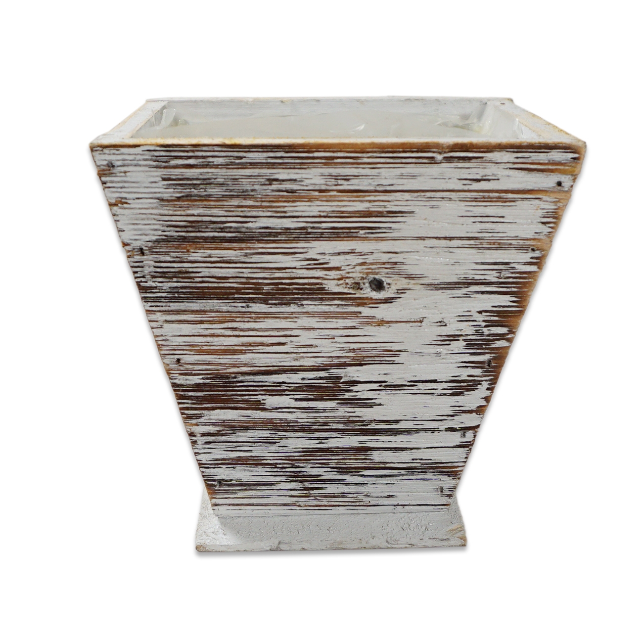Ghiveci din lemn - Alb Vintage (11×12 CM) Ghiveci din lemn - Alb Vintage (11×12 CM)