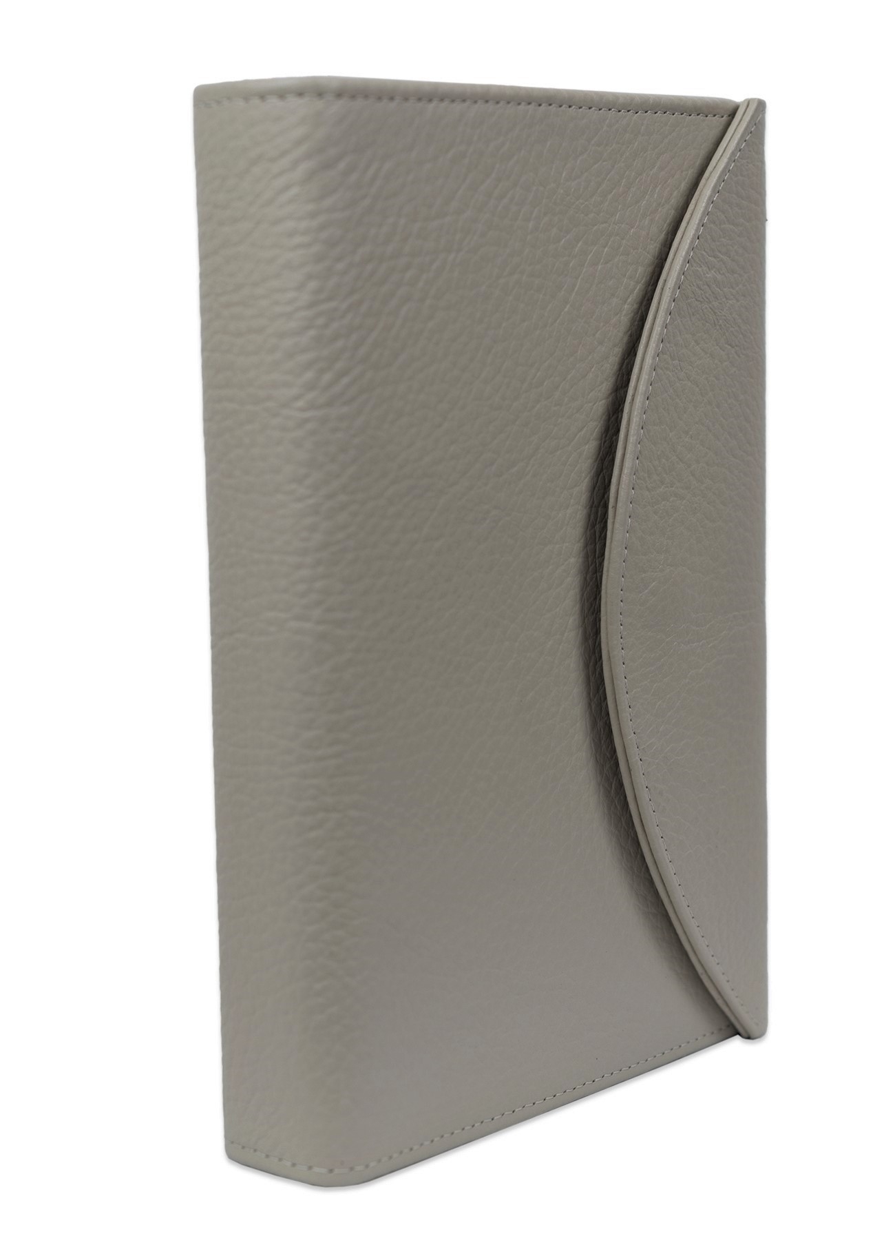 Biblia mica, din piele, gri, clapeta cu capsa, index, margini aurii, cuv. lui Isus in rosu [MAR 047 PCI]