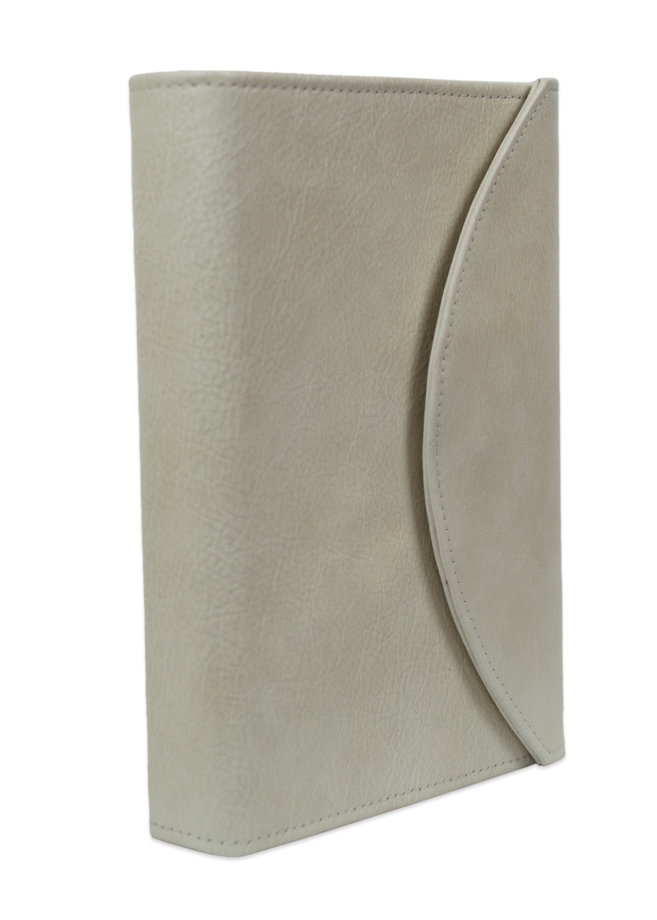 Biblia marime medie, crem deschis, piele, inchidere clapeta cu capsa 1, margini aurii, index, cuv. lui Isus cu rosu [MAR 057 PCI]