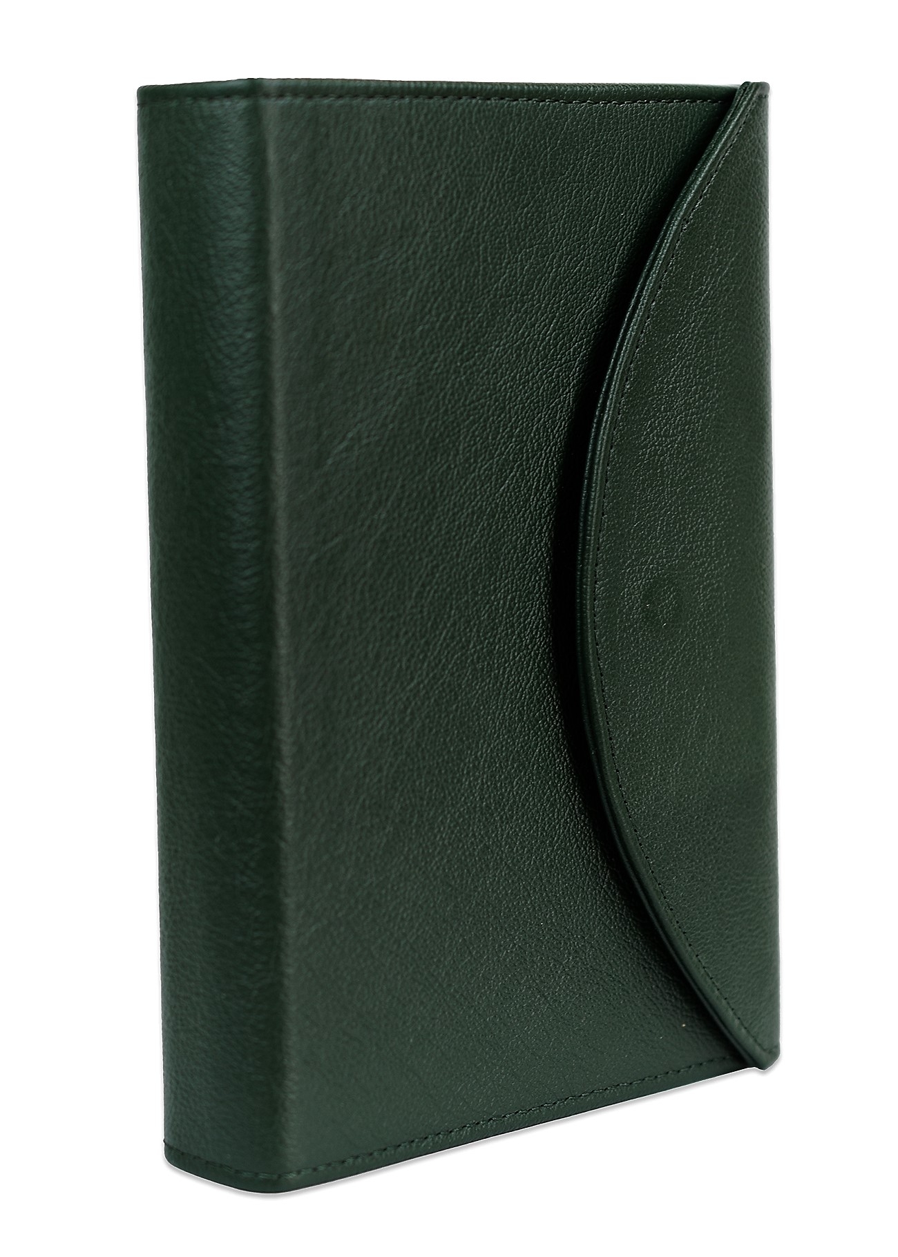 Biblia mica, din piele, verde închis, clapeta cu capsa, index, margini aurii, cuv. lui Isus in rosu [MAR 047 PCI]