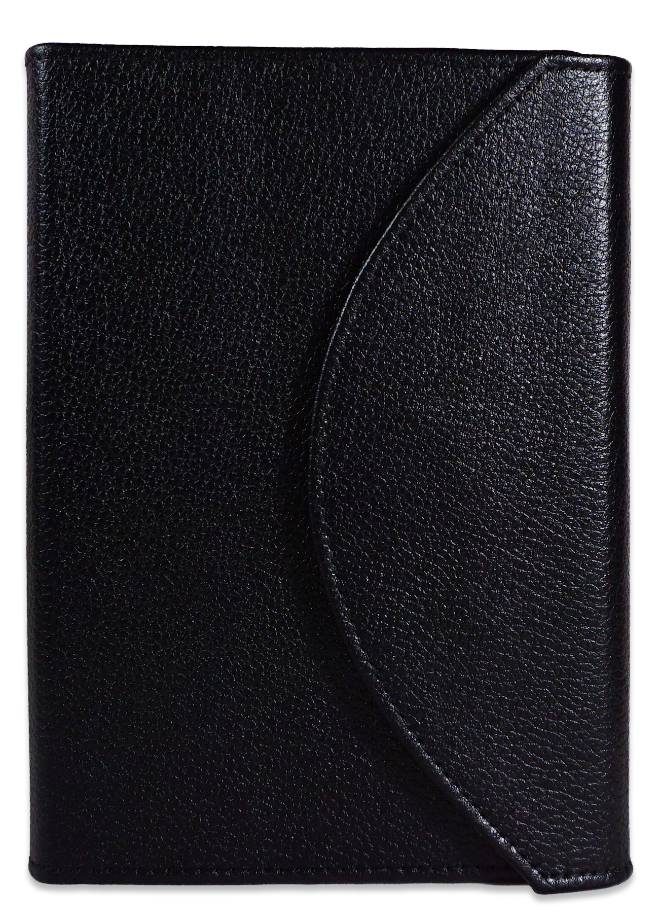 Biblia mica, din piele, neagră, clapeta cu capsa, index, margini aurii, cuv. lui Isus in rosu [MAR 047 PCI]